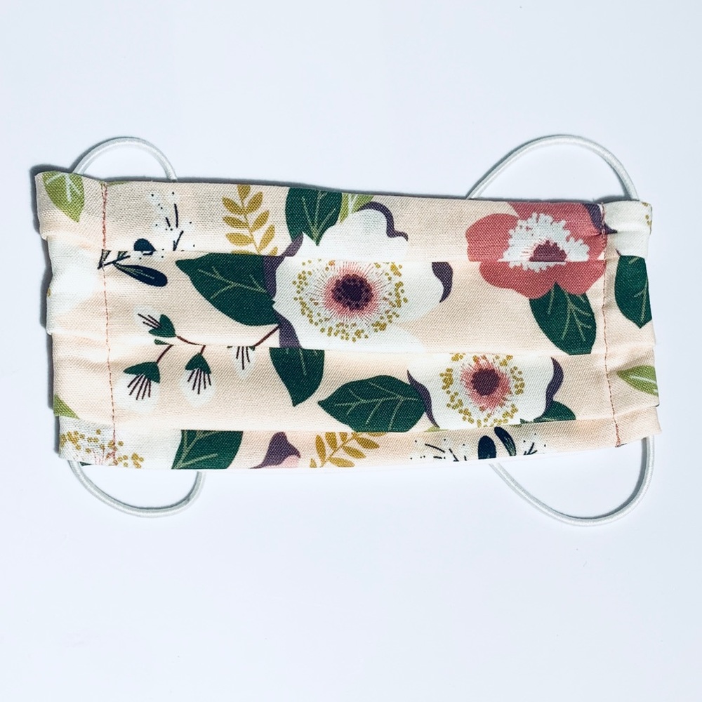 Summer Floral Cloth Reusable Face Mask Pink - Picture 3 of 7